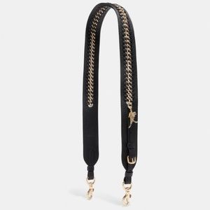 Black leather with Gold chain strap